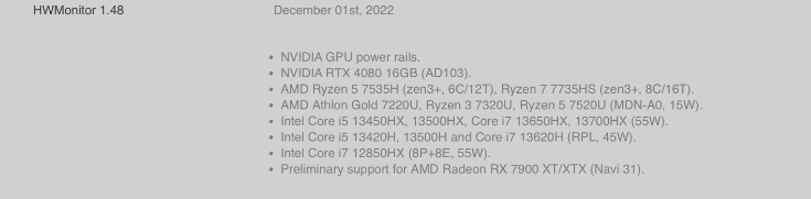 硬件监控软件 HWMonitor 曝光 AMD / 英特尔新款移动处理器