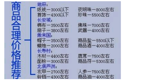 梦幻西游跑商价格表2023 最新跑商价格一览[附图]