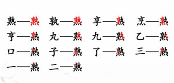 汉字找茬王找字熟这关怎么过？